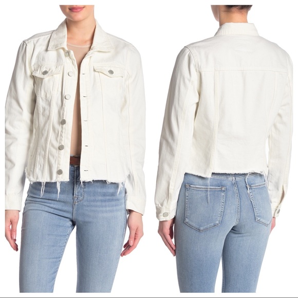 denim jacket with frayed hem